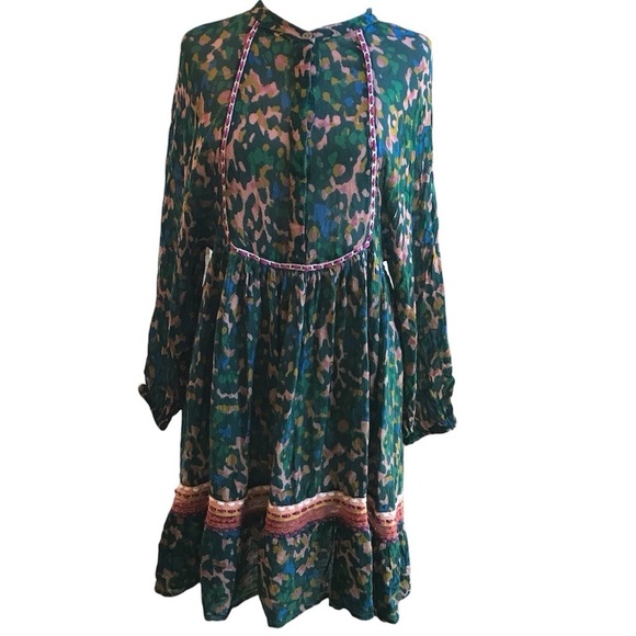 Bl-nk Coterie Embroidered Long SleeveTunic Dress M - Picture 2 of 16